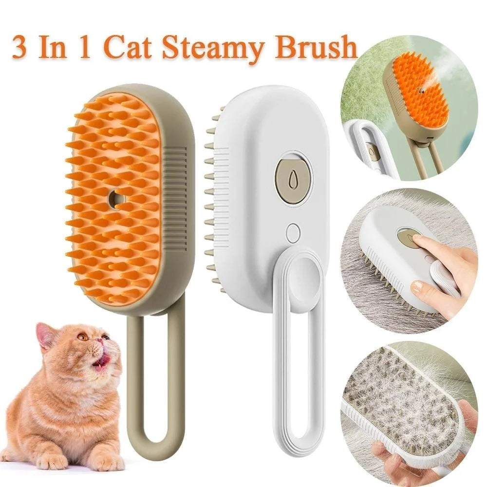 Escova Pet a Vapor - 3 em 1 - AntiPelos Para Gatos e Cachorros