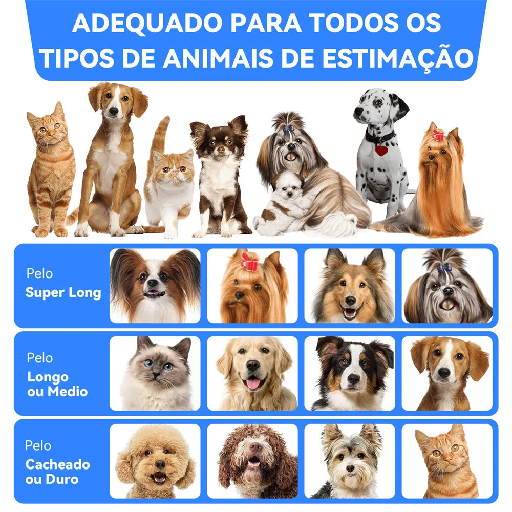 Removedor de Pelos - 7 em 1 - Tosa Inteligente - Sucção a vácuo