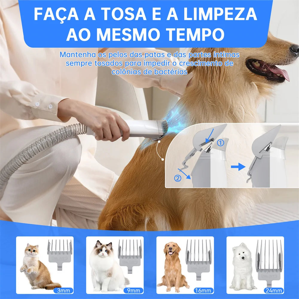 Removedor de Pelos - 7 em 1 - Tosa Inteligente - Sucção a vácuo