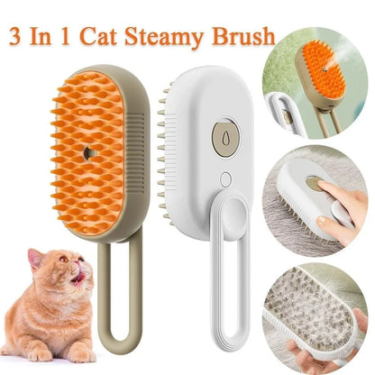 Escova Pet a Vapor - 3 em 1 - AntiPelos Para Gatos e Cachorros