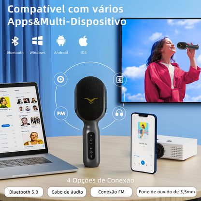 Microfone Karaokê 5 em 1 – Stage SingFree®