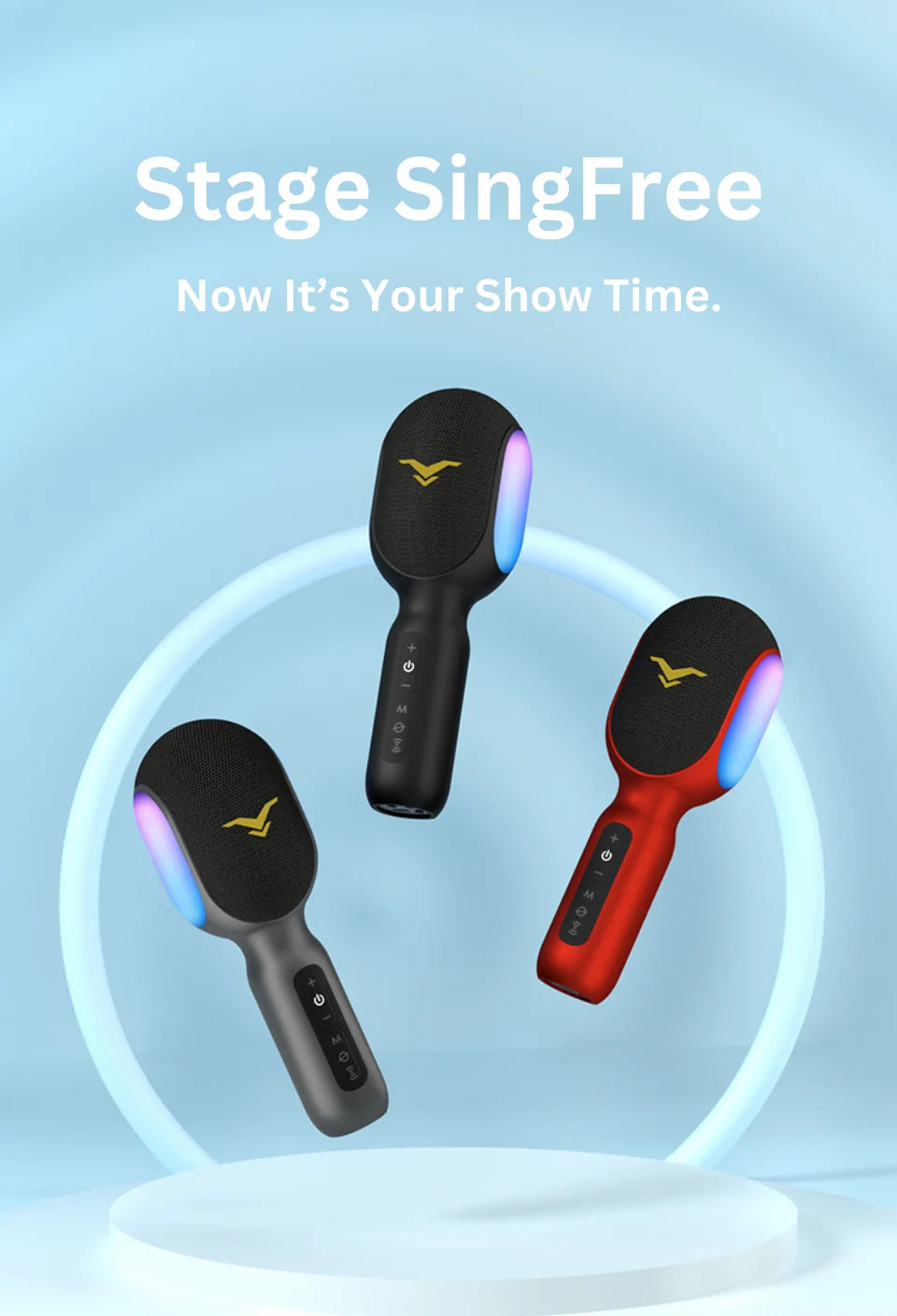 Microfone Karaokê 5 em 1 – Stage SingFree®