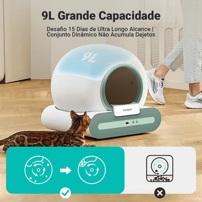 Caixa de Areia Inteligente para Gatos Grandes - Autolimpante - Caixa Fechada