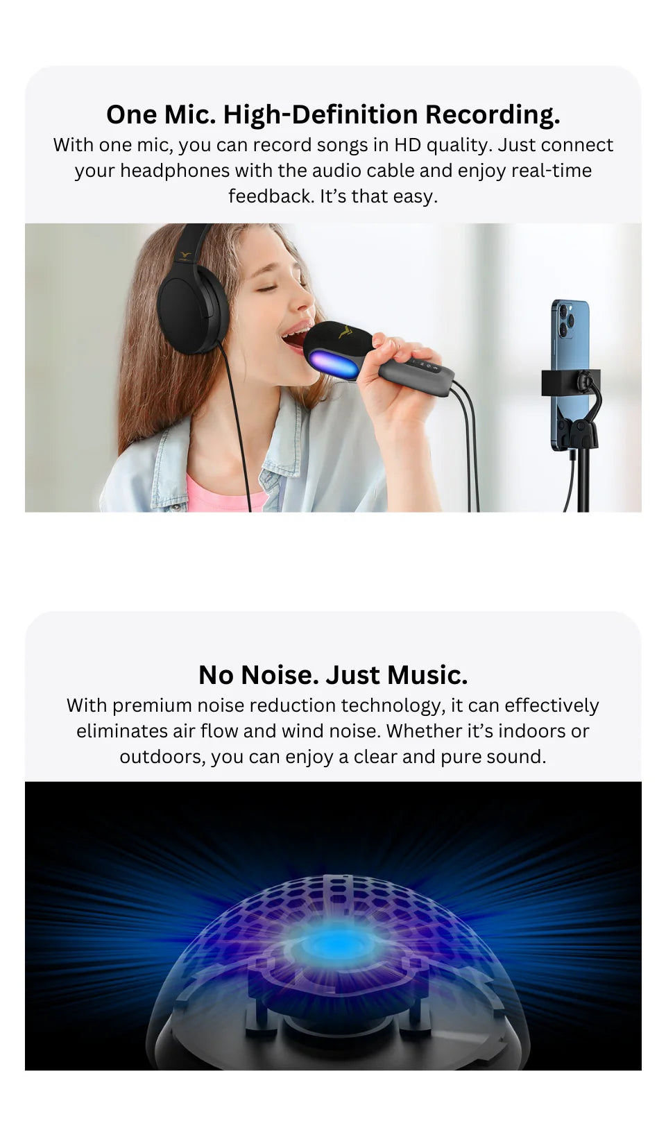 Microfone Karaokê 5 em 1 – Stage SingFree®