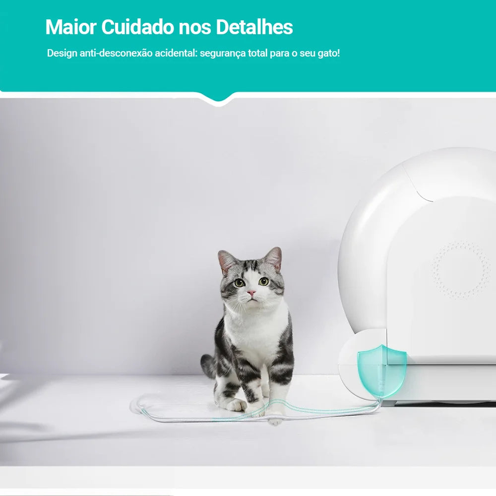 Caixa de Areia Inteligente para Gatos Grandes - Autolimpante - Caixa Fechada