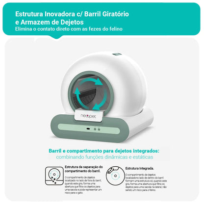 Caixa de Areia Inteligente para Gatos Grandes - Autolimpante - Caixa Fechada