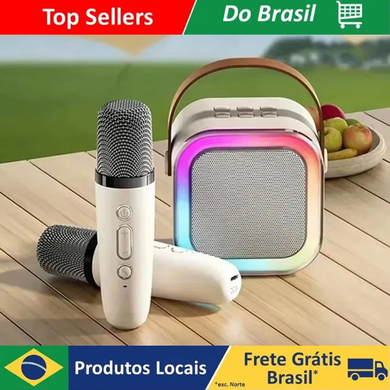 Microfone Bluetooth – Karaokê Portátil com Alto-falante