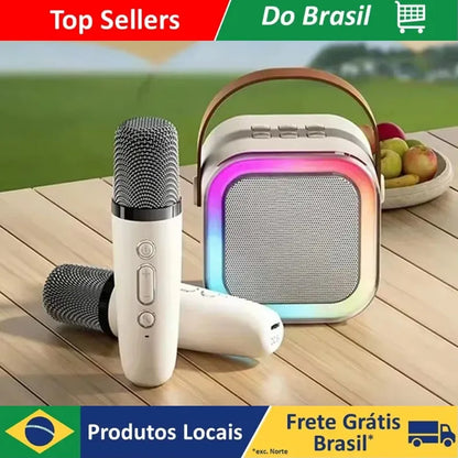Microfone Bluetooth – Karaokê Portátil com Alto-falante